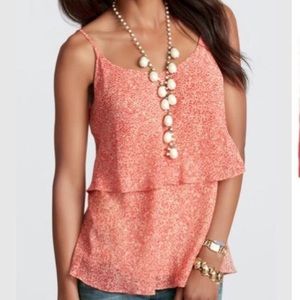 NWOT CAbi Coral Tiered Tank-Medium